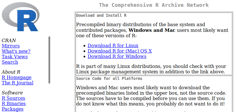 Website https://cran.r-project.org/. You can download the R program for the most popular operating systems.